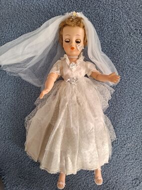 Vintage Horseman Cindy White Bridal Doll in Ivory Wedding Gown